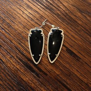 Kendra Scott Black Arrowhead Earrings